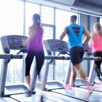 People exercising on treadmills