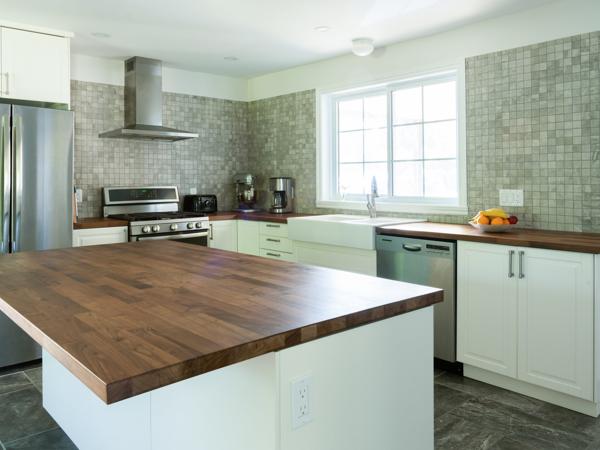 Modern grey and white kitchen