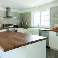 Modern grey and white kitchen