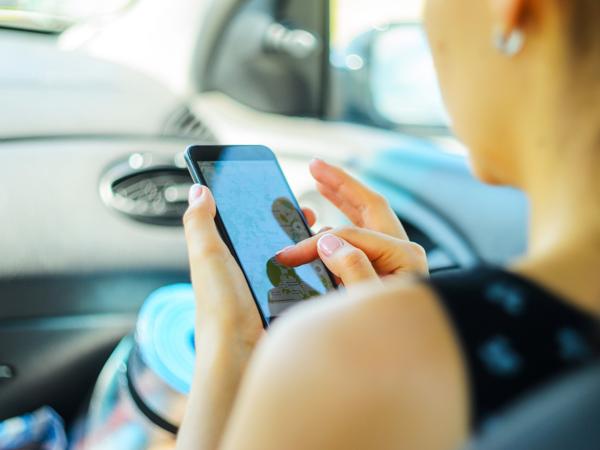 Woman using phone for navigation